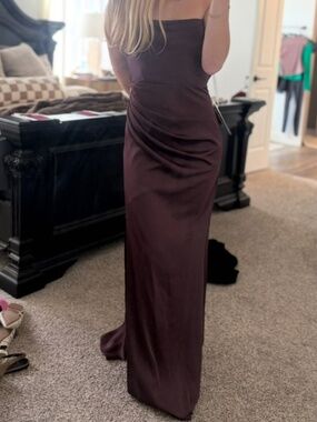 Azazie Kylie+Kendall Strapless Sheath Sangria Bridesmaid Prom Mother Bride 4A
